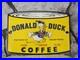 Vintage-Donald-Duck-Coffee-Porcelain-Sign-Gas-Oil-Car-Truck-8-5-5-01-fnc