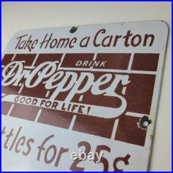 Vintage Dr Pepper License Plate Topper Cola Sign Ad on Automobile Topper