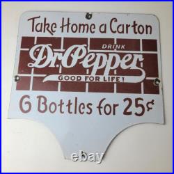 Vintage Dr Pepper License Plate Topper Cola Sign Ad on Automobile Topper