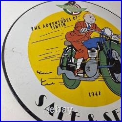 Vintage Ducati Sign Motorcycle Dealership Service Porcelain Auto Gas Pump Sign