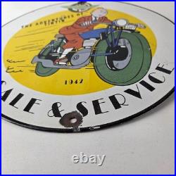 Vintage Ducati Sign Motorcycle Dealership Service Porcelain Auto Gas Pump Sign