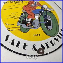 Vintage Ducati Sign Motorcycle Dealership Service Porcelain Auto Gas Pump Sign