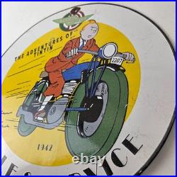 Vintage Ducati Sign Motorcycle Dealership Service Porcelain Auto Gas Pump Sign