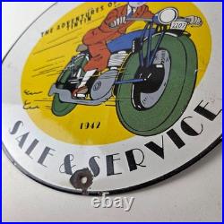 Vintage Ducati Sign Motorcycle Dealership Service Porcelain Auto Gas Pump Sign