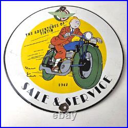 Vintage Ducati Sign Motorcycle Dealership Service Porcelain Auto Gas Pump Sign