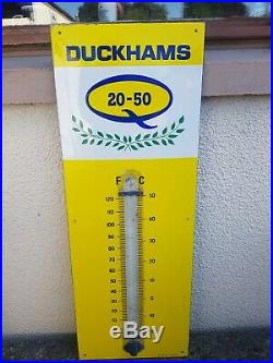 Vintage Duckhams Enamel Thermometer Sign