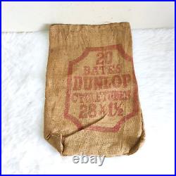 Vintage Dunlop Cycle Tubes Automobile Advertising Jute Bag Rare Collectible CL92