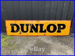 Vintage Dunlop Tire Tyre Sign Enamel Porcellian Automotive Garage