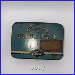 Vintage Early Ford Original Emergency Spare Bulb and Fuse Kit Tin Box With Bulbs