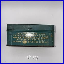 Vintage Early Ford Original Emergency Spare Bulb and Fuse Kit Tin Box With Bulbs