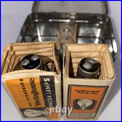 Vintage Early Ford Original Emergency Spare Bulb and Fuse Kit Tin Box With Bulbs