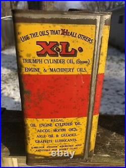Vintage Early Ramsay & Treganowan Motor Oil Can Melbourne Car Graphics Gas Oil