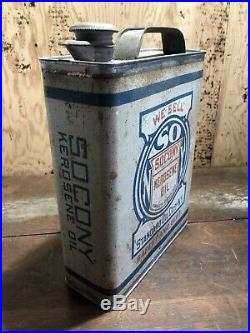 Vintage Early Socony Kerosene Tin Oil One 1 Gallon Can Car Garage Gal Quart Half