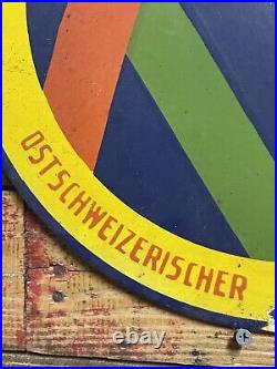 Vintage Eastern Swiss Motorist Association Porcelain Sign Automobile Motorcycle