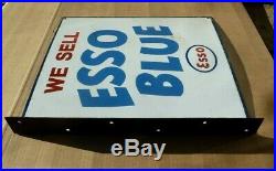 Vintage Esso Blue Double Sided Enamel Sign