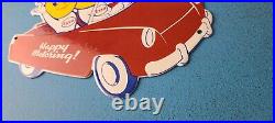 Vintage Esso Gasoline Oil Drop Boy Girl Porcelain Gas Automobile Pump Plate Sign