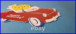 Vintage Esso Gasoline Oil Drop Boy Girl Porcelain Gas Automobile Pump Plate Sign