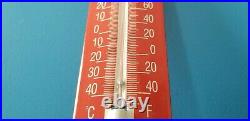 Vintage Esso Gasoline Porcelain Gas Auto Oil Drop Sales Ad Sign On Thermometer