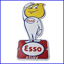 Vintage Esso Gasoline Porcelain Sign Oil Drop Gas Service Station Auto Sign