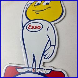 Vintage Esso Gasoline Porcelain Sign Oil Drop Gas Service Station Auto Sign