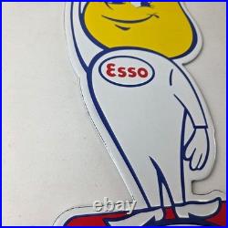 Vintage Esso Gasoline Porcelain Sign Oil Drop Gas Service Station Auto Sign
