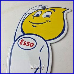 Vintage Esso Gasoline Porcelain Sign Oil Drop Gas Service Station Auto Sign