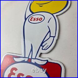 Vintage Esso Gasoline Porcelain Sign Oil Drop Gas Service Station Auto Sign