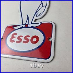 Vintage Esso Gasoline Porcelain Sign Oil Drop Gas Service Station Auto Sign