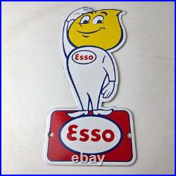 Vintage Esso Gasoline Porcelain Sign Oil Drop Gas Service Station Auto Sign