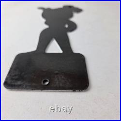 Vintage Esso Gasoline Porcelain Sign Oil Drop Girl Service Station Auto Sign