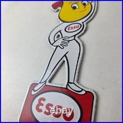 Vintage Esso Gasoline Porcelain Sign Oil Drop Girl Service Station Auto Sign