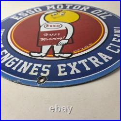 Vintage Esso Gasoline Sign Gas Service Station Auto Oil Drop Porcelain Sign