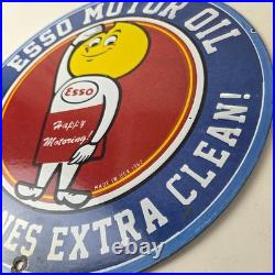 Vintage Esso Gasoline Sign Gas Service Station Auto Oil Drop Porcelain Sign