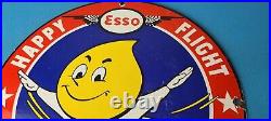 Vintage Esso Gasoline Sign Gas Service Station Auto Tiger Tank Porcelain Sign