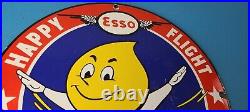 Vintage Esso Gasoline Sign Gas Service Station Auto Tiger Tank Porcelain Sign