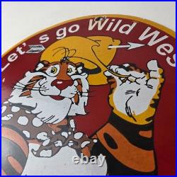 Vintage Esso Gasoline Sign Gas Service Station Auto Tiger Tank Porcelain Sign
