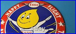 Vintage Esso Gasoline Sign Gas Service Station Auto Tiger Tank Porcelain Sign