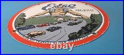 Vintage Esso Gasoline Sign Giant Power Gas Service Station Auto Porcelain Sign