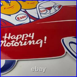 Vintage Esso Gasoline Sign Porcelain Automobile Oil Drop Boy Gas Pump Sign