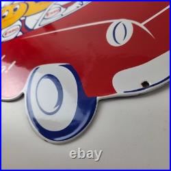 Vintage Esso Gasoline Sign Porcelain Automobile Oil Drop Boy Gas Pump Sign