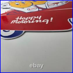 Vintage Esso Gasoline Sign Porcelain Automobile Oil Drop Boy Gas Pump Sign