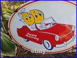 Vintage Esso Gasoline Sign Porcelain Automobile Oil Drop Boy Gas Pump Sign 20