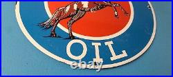 Vintage Esso Gasoline Sign Tiger Gas Service Station Auto Tank Porcelain Sign