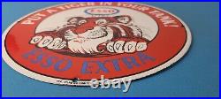 Vintage Esso Gasoline Sign Tiger Gas Service Station Auto Tank Porcelain Sign