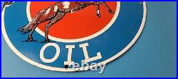 Vintage Esso Gasoline Sign Tiger Gas Service Station Auto Tank Porcelain Sign