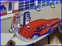 Vintage Esso Porcelain Sign Old 10 Gas Pump Plate Car Auto Oil Service Station