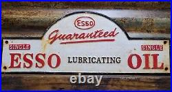 Vintage Esso Sign Cast Iron Automobile Lubrication Oil Part Supply Service Co