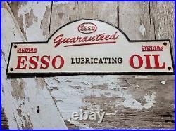 Vintage Esso Sign Cast Iron Automobile Lubrication Oil Part Supply Service Co