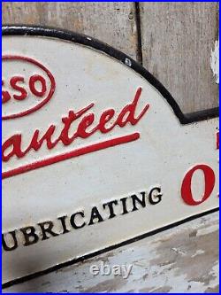 Vintage Esso Sign Cast Iron Automobile Lubrication Oil Part Supply Service Co