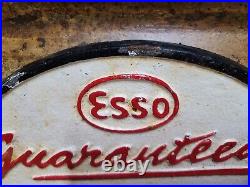 Vintage Esso Sign Cast Iron Automobile Lubrication Oil Part Supply Service Co